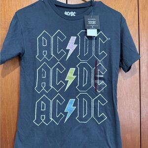 AC/DC Black Kids Graphic Tee with Multicolor Lightning Bolts